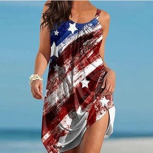 New red, white, and blue dress